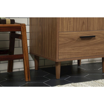 24 inch Single bathroom vanity in walnut brown