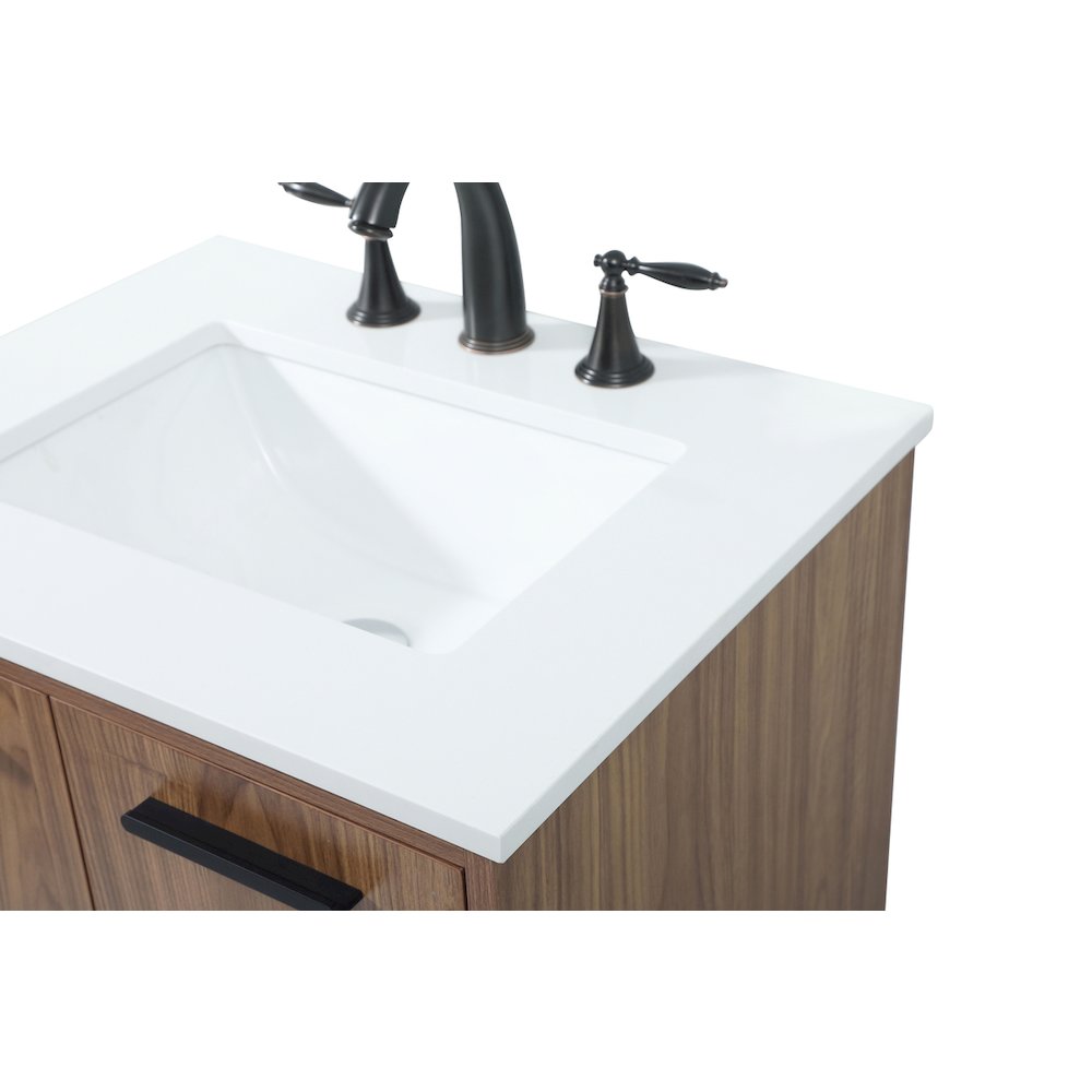 24 inch Single bathroom vanity in walnut brown