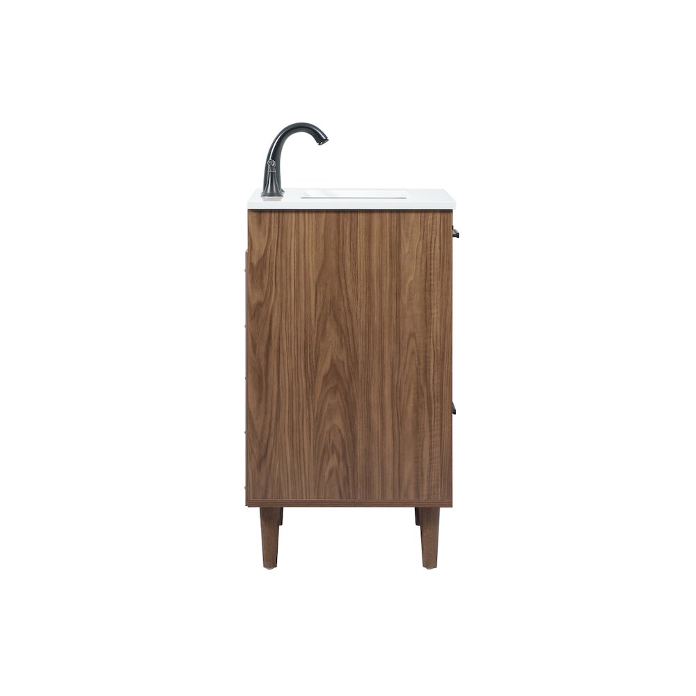 24 inch Single bathroom vanity in walnut brown