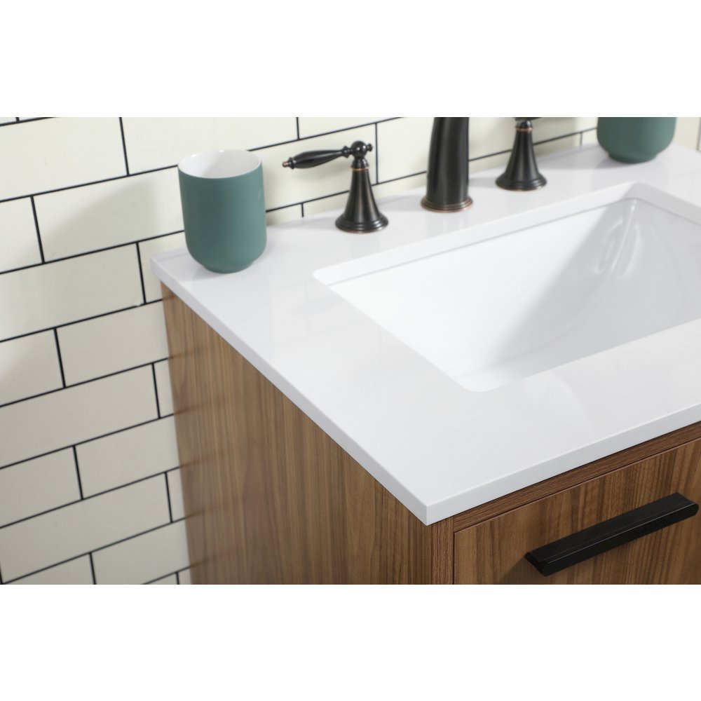 24 inch Single bathroom vanity in walnut brown