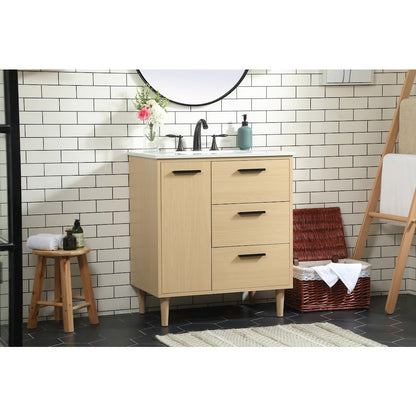 30 inch bathroom vanity in Maple