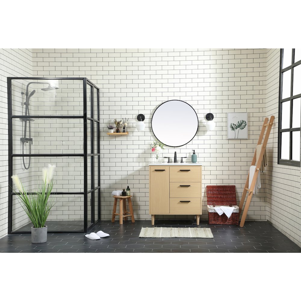 30 inch bathroom vanity in Maple