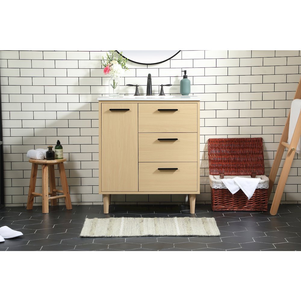 30 inch bathroom vanity in Maple