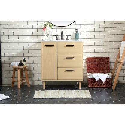 30 inch bathroom vanity in Maple