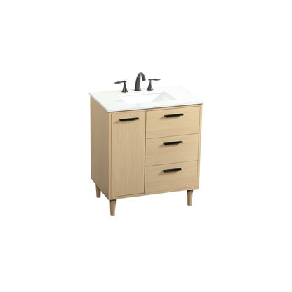 30 inch bathroom vanity in Maple