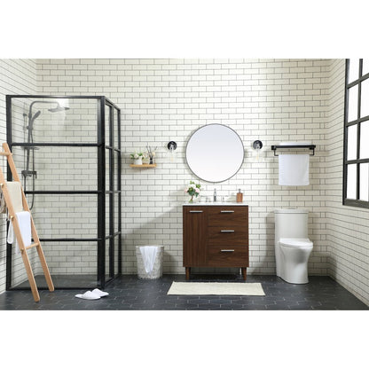 30 inch bathroom vanity in Walnut