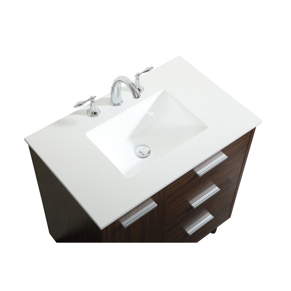 30 inch bathroom vanity in Walnut