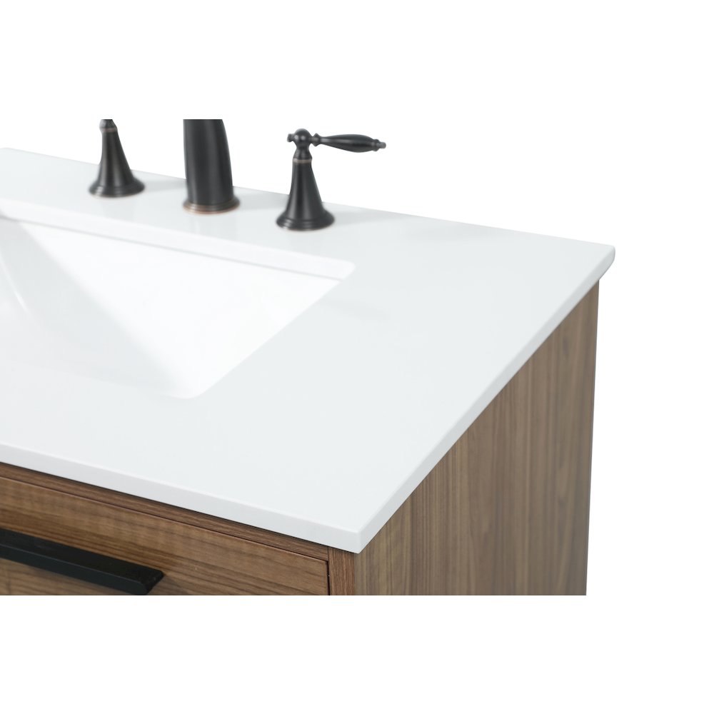 30 inch Single bathroom vanity in walnut brown