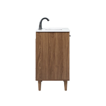 30 inch Single bathroom vanity in walnut brown