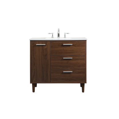 36 inch bathroom vanity in Walnut