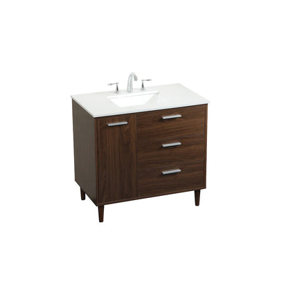 36 inch bathroom vanity in Walnut