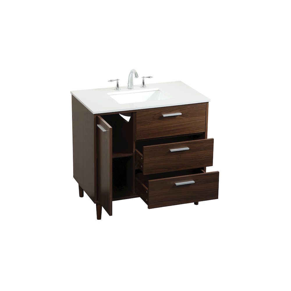 36 inch bathroom vanity in Walnut