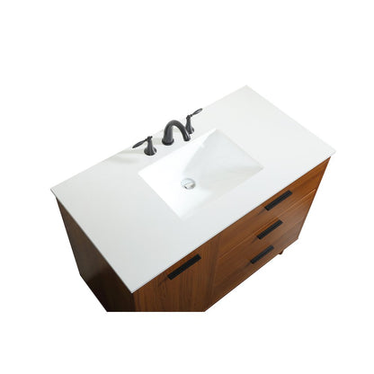 42 inch bathroom vanity in Teak