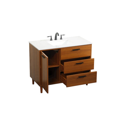42 inch bathroom vanity in Teak