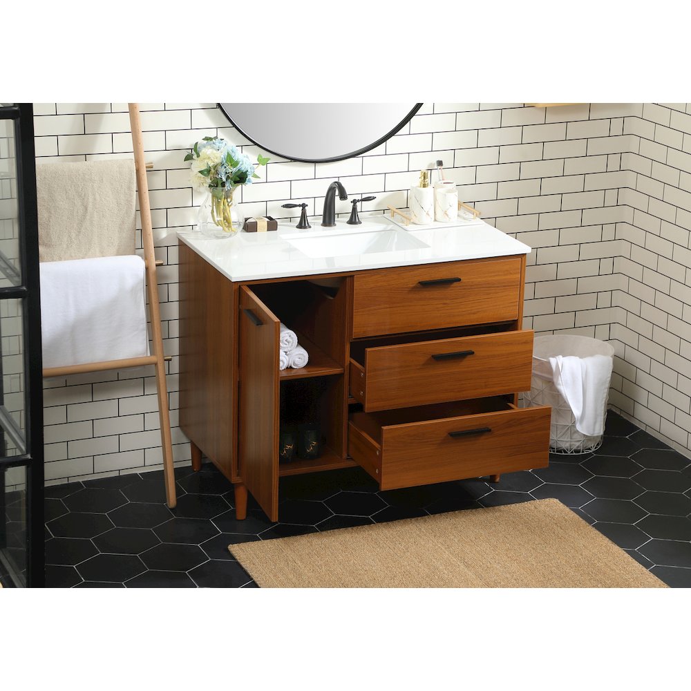 42 inch bathroom vanity in Teak