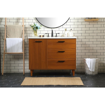 42 inch bathroom vanity in Teak