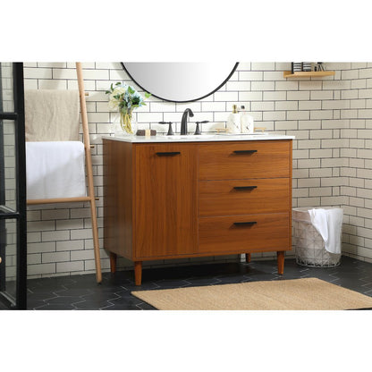 42 inch bathroom vanity in Teak