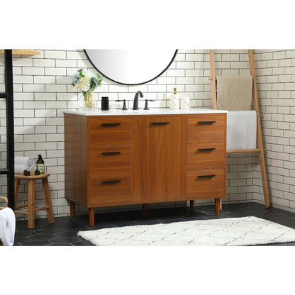 48 inch bathroom vanity in Teak