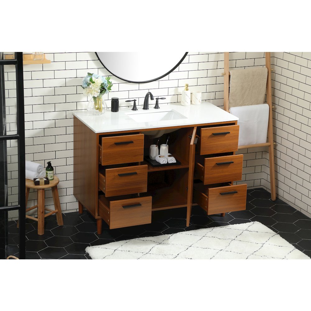 48 inch bathroom vanity in Teak