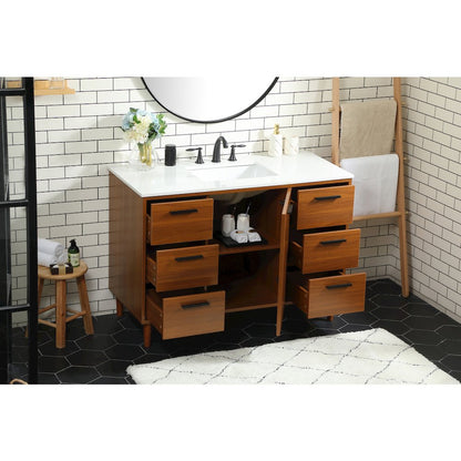 48 inch bathroom vanity in Teak