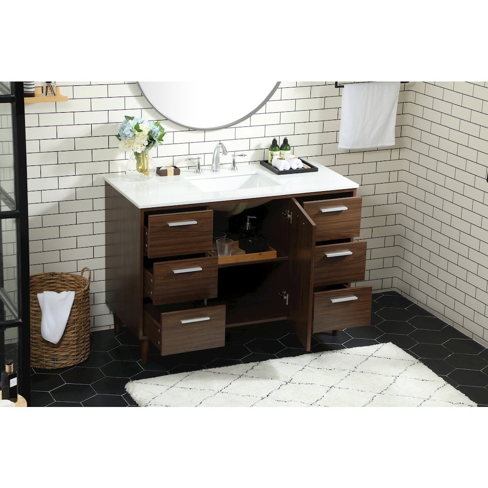 48 inch bathroom vanity in Walnut
