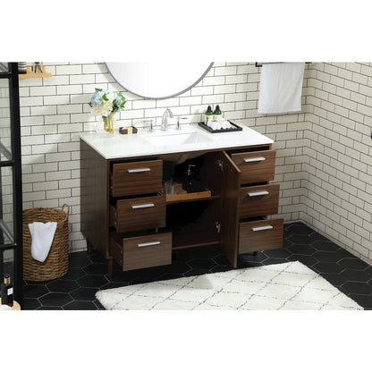 48 inch bathroom vanity in Walnut
