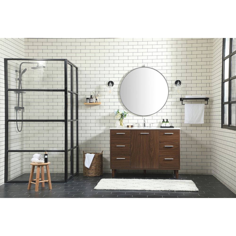 48 inch bathroom vanity in Walnut