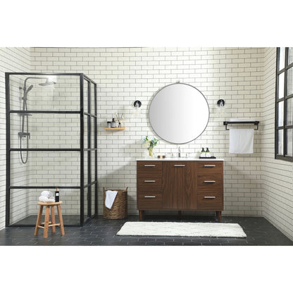 48 inch bathroom vanity in Walnut