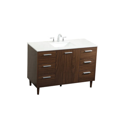 48 inch bathroom vanity in Walnut