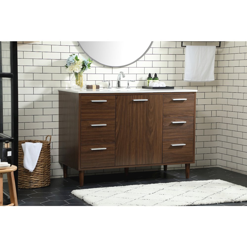 48 inch bathroom vanity in Walnut
