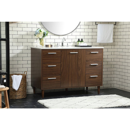 48 inch bathroom vanity in Walnut