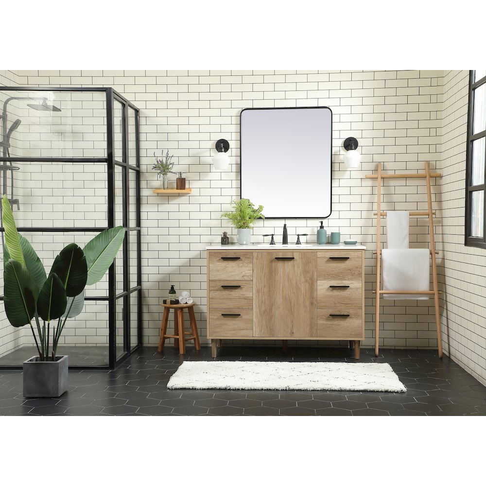 48 inch Single bathroom vanity in natural oak