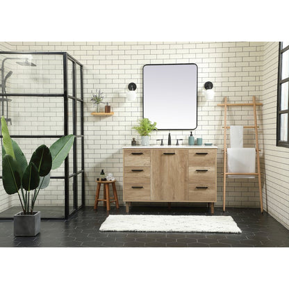48 inch Single bathroom vanity in natural oak