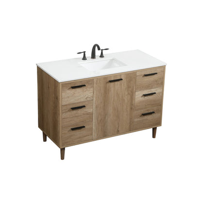 48 inch Single bathroom vanity in natural oak