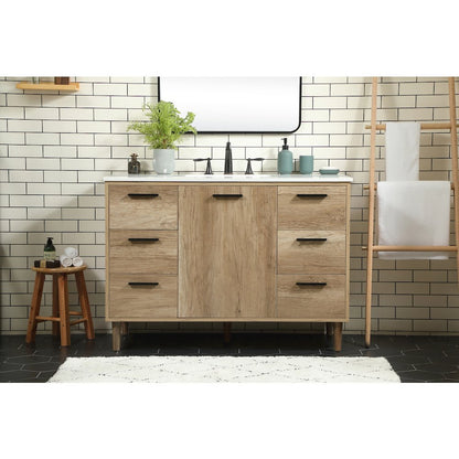 48 inch Single bathroom vanity in natural oak