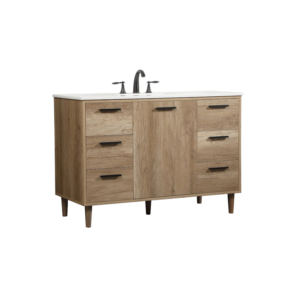 48 inch Single bathroom vanity in natural oak