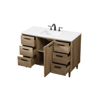 48 inch Single bathroom vanity in natural oak