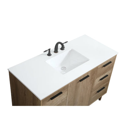 48 inch Single bathroom vanity in natural oak