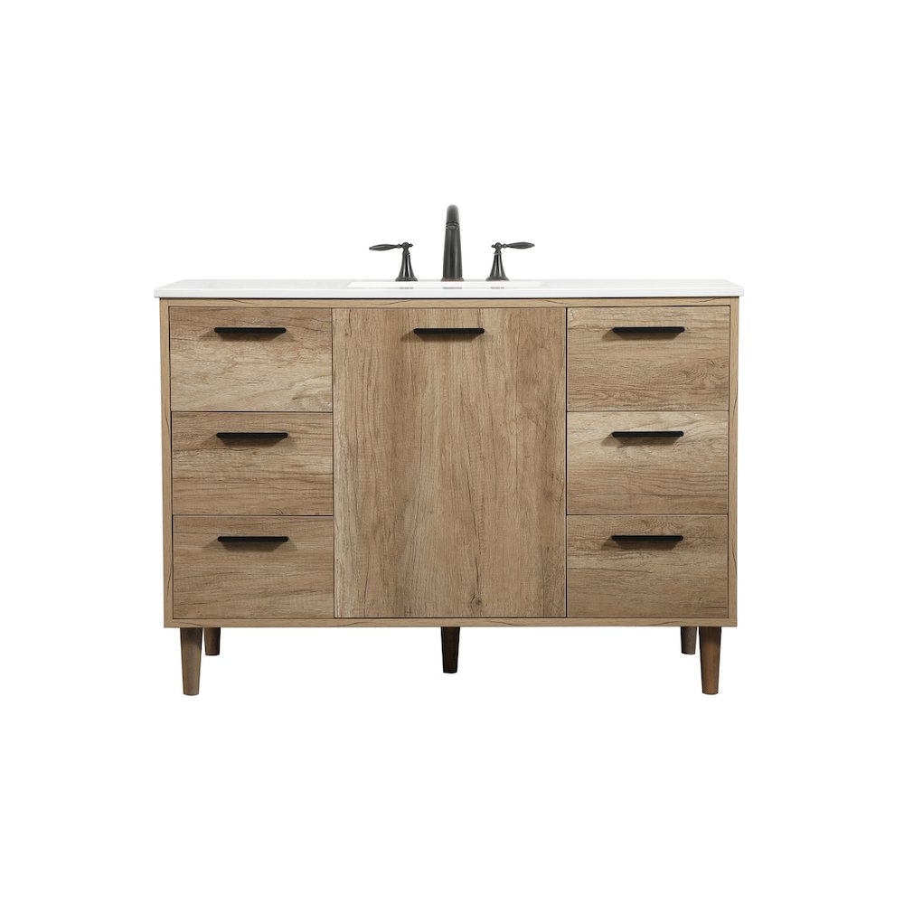 48 inch Single bathroom vanity in natural oak