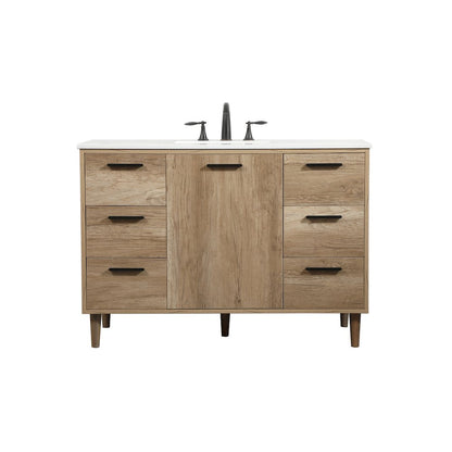 48 inch Single bathroom vanity in natural oak
