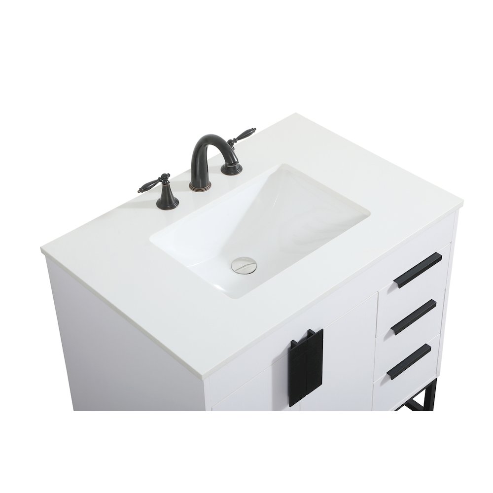 32 inch Single bathroom vanity in white