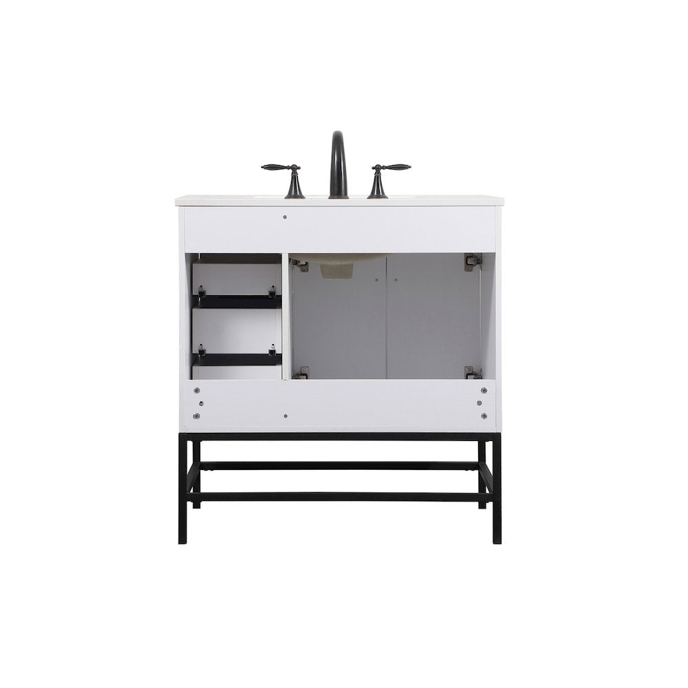 32 inch Single bathroom vanity in white