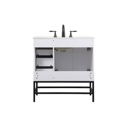 32 inch Single bathroom vanity in white