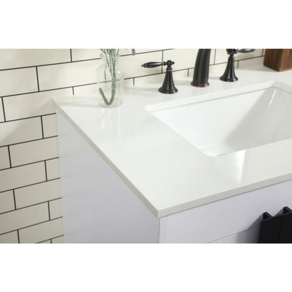 32 inch Single bathroom vanity in white