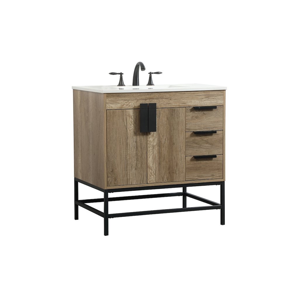 32 inch Single bathroom vanity in natural oak