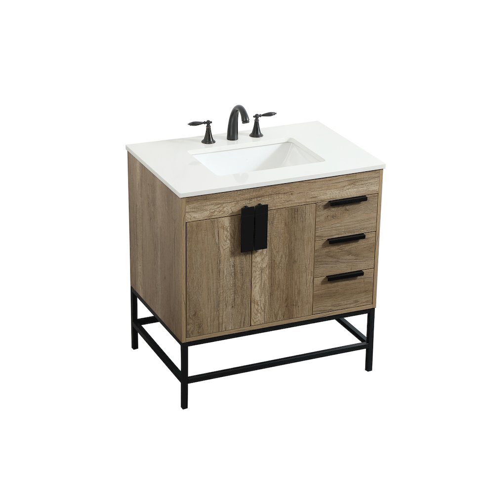 32 inch Single bathroom vanity in natural oak