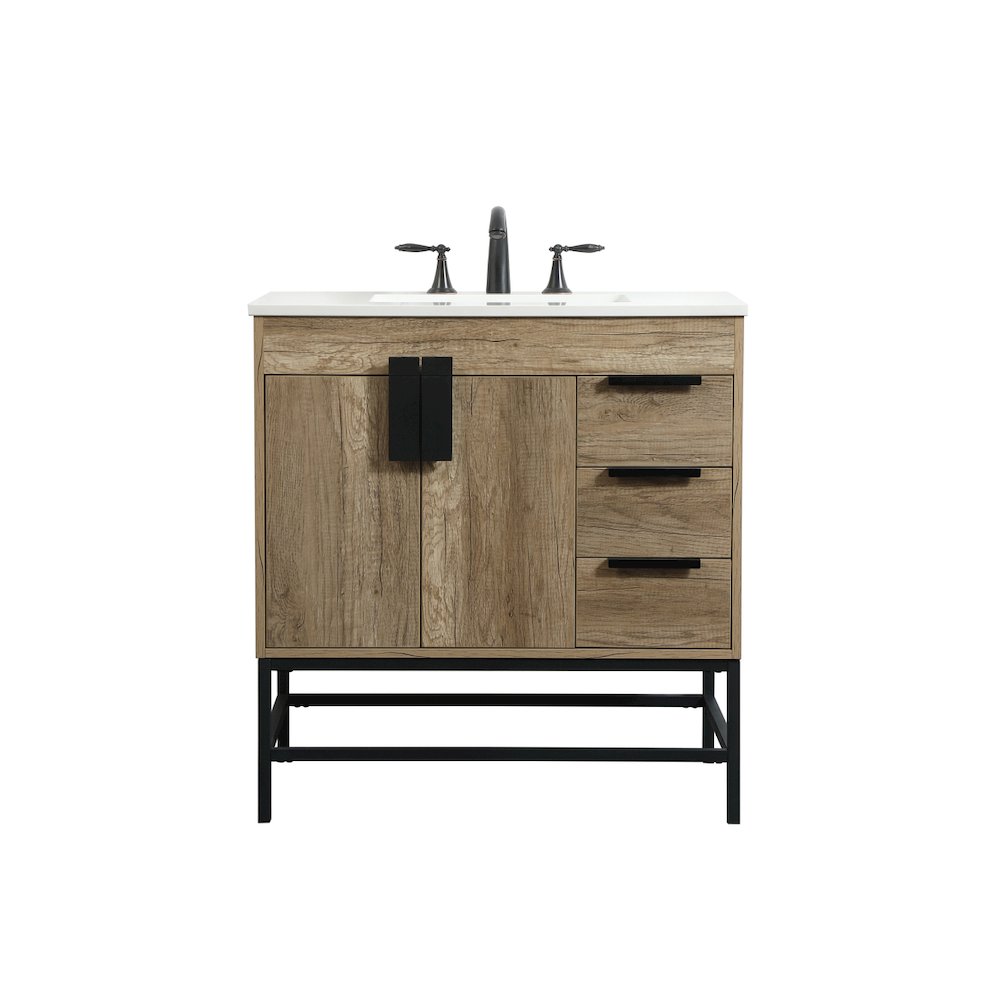 32 inch Single bathroom vanity in natural oak
