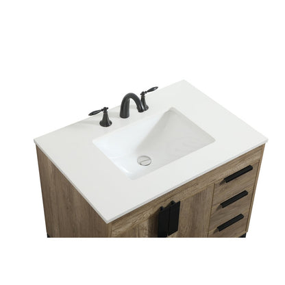 32 inch Single bathroom vanity in natural oak