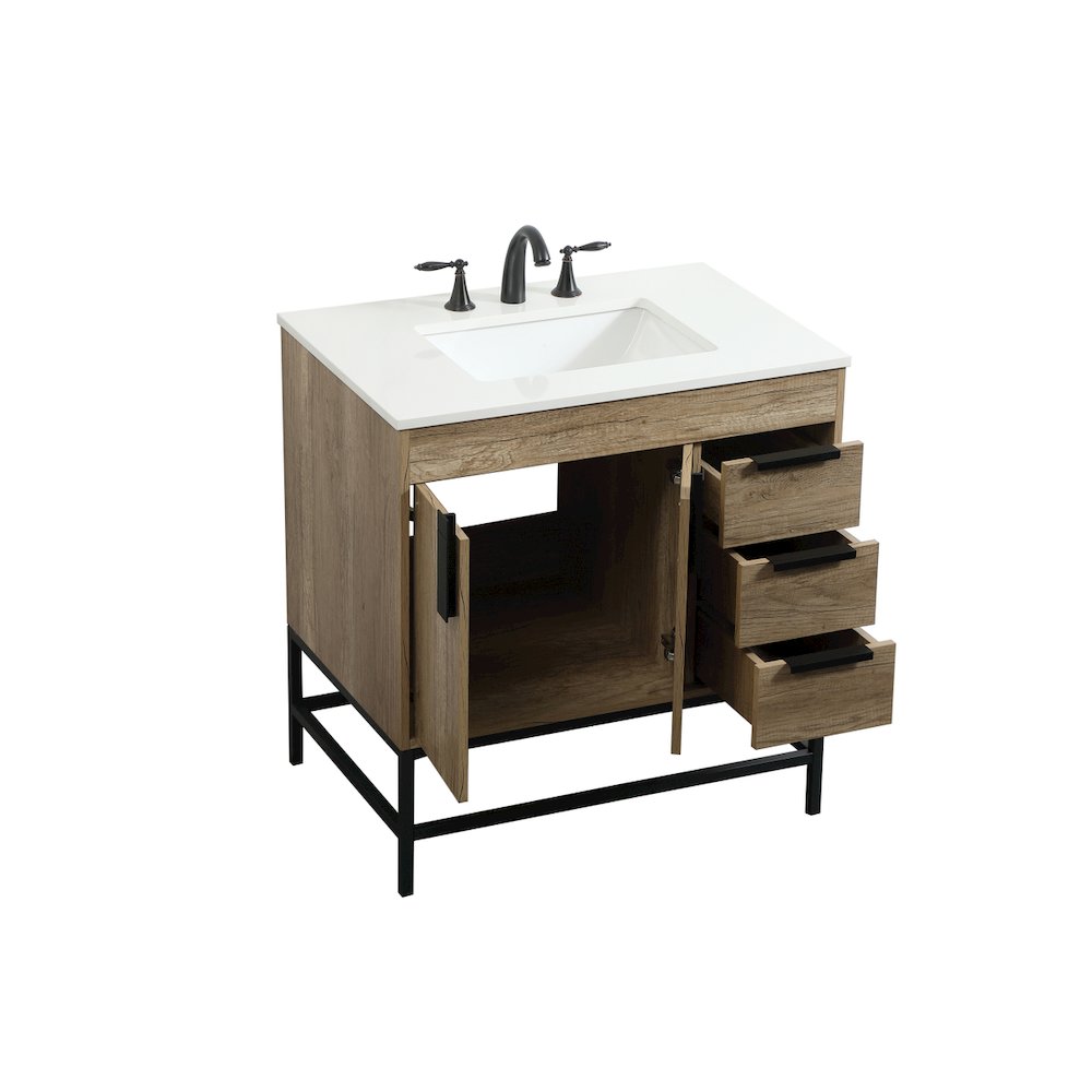 32 inch Single bathroom vanity in natural oak