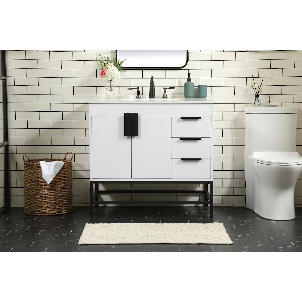 36 inch Single bathroom vanity in white